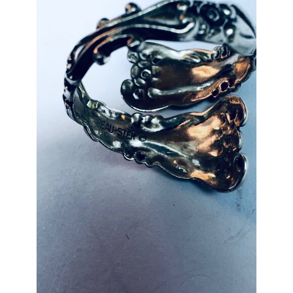 Vintage Beau Sterling Spoon Ring 925 Silver Floral Wrap Band Size 7 Estate - Picture 11 of 11